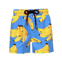 Pepita & Me Colombiano Swim Shorts in blue banana - kids' shorts - detail view