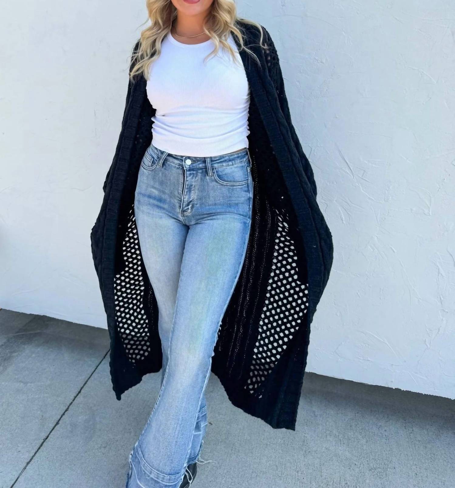 Blakeley - Crochet Knit Cardigan