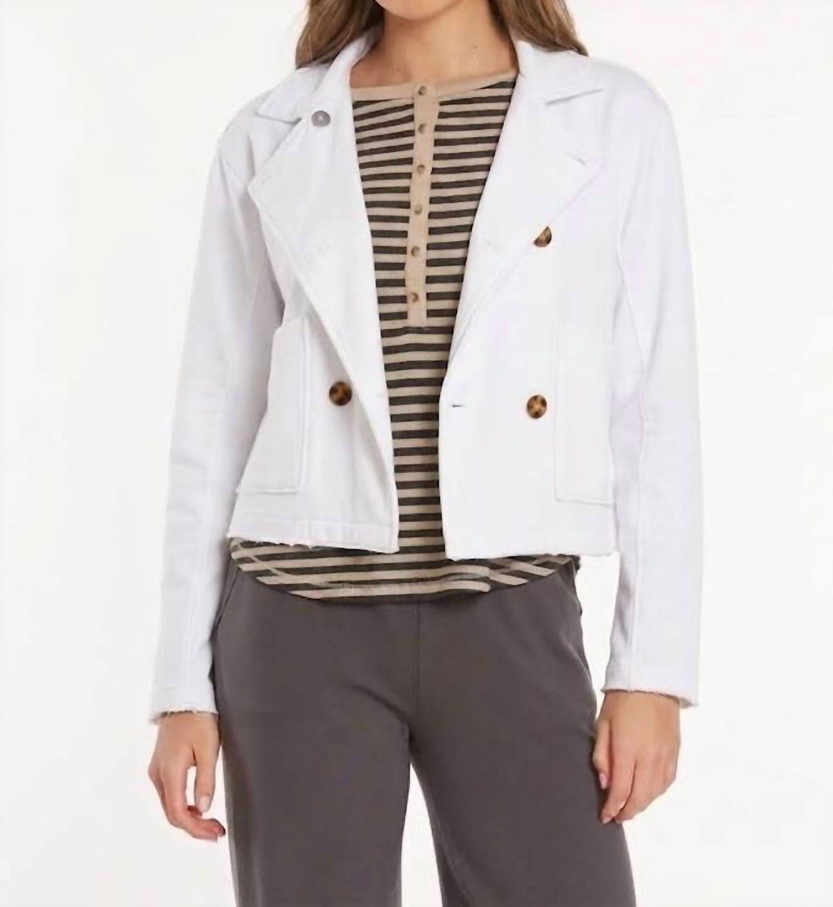Mododoc - Double Breasted Crop Jacket
