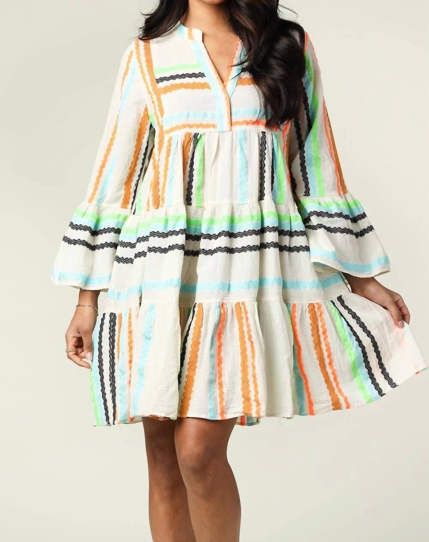 Devotion Twins - Ella V Neck A-Line Short Dress