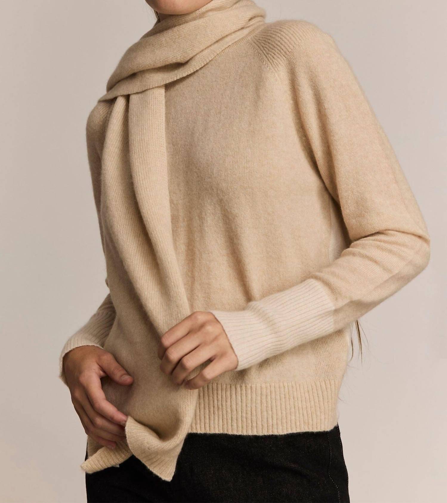 M.PATMOS Ryan Cashmere Scarf in fawn - women's scarf
