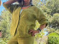 Made In Italy - Classic Button Linen Top