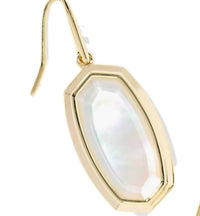 Kendra Scott Women's Dani Bezel Drop Earrings in gold ivory mother of pearl - women's jewelry - detail view