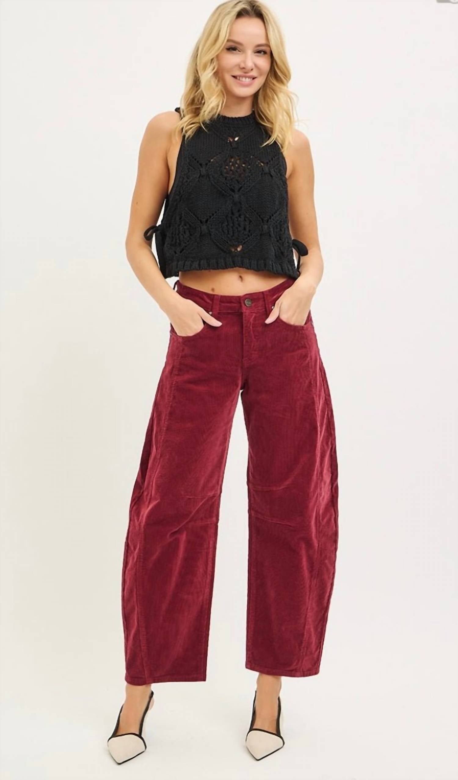 Risen - Adeline Corduroy Barrel Pants