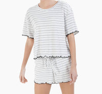 Jenni By Jennifer Moore - Sleepwear Lettuce-edge Pajama Shorts Set
