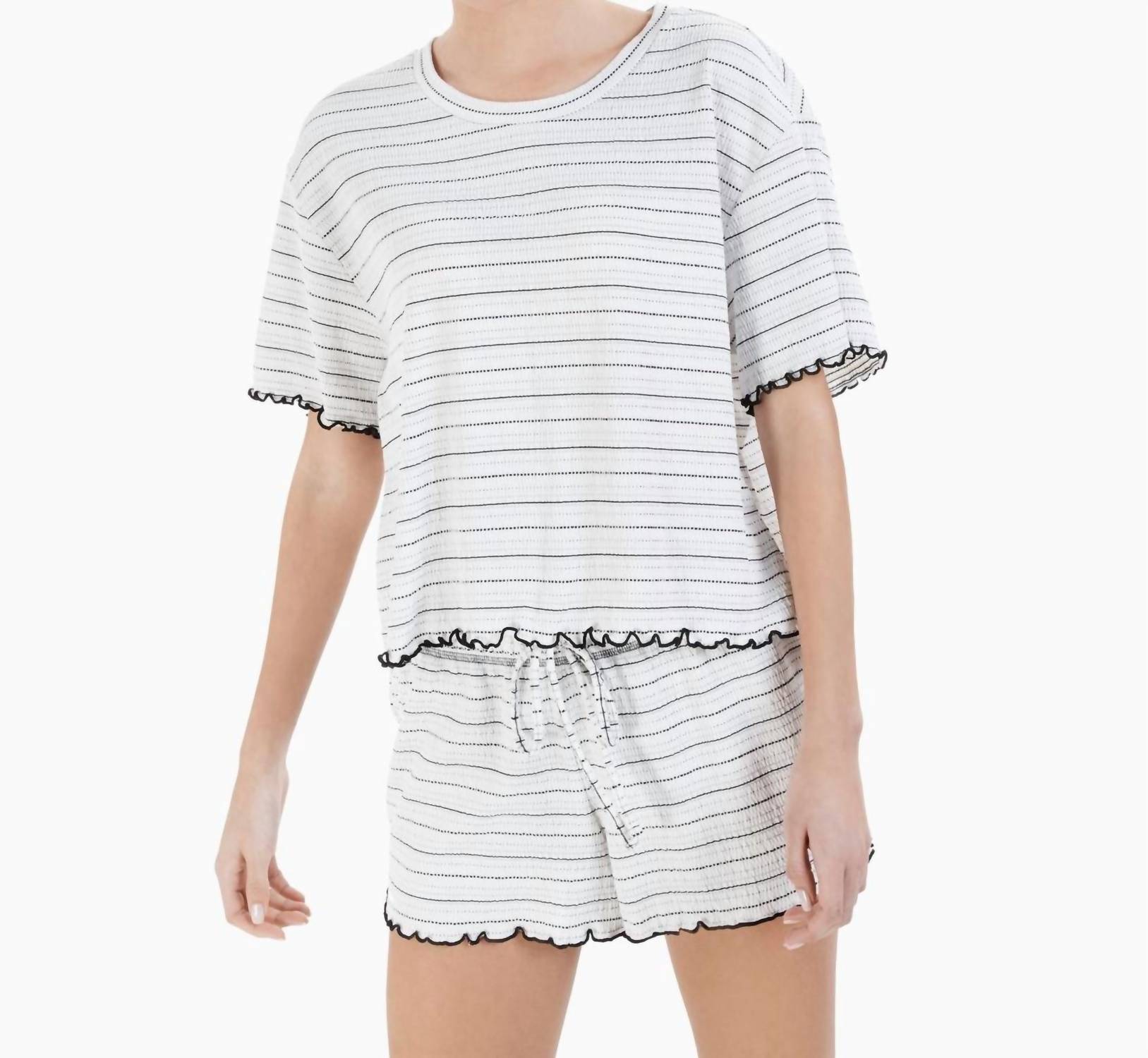 Jenni By Jennifer Moore - Sleepwear Lettuce-edge Pajama Shorts Set