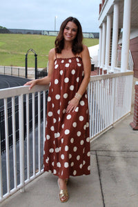 Things Between - Kate Polka Dot Sleeveless Maxi Dress