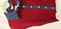 Ee:Some - Denim Contrast Knit Top