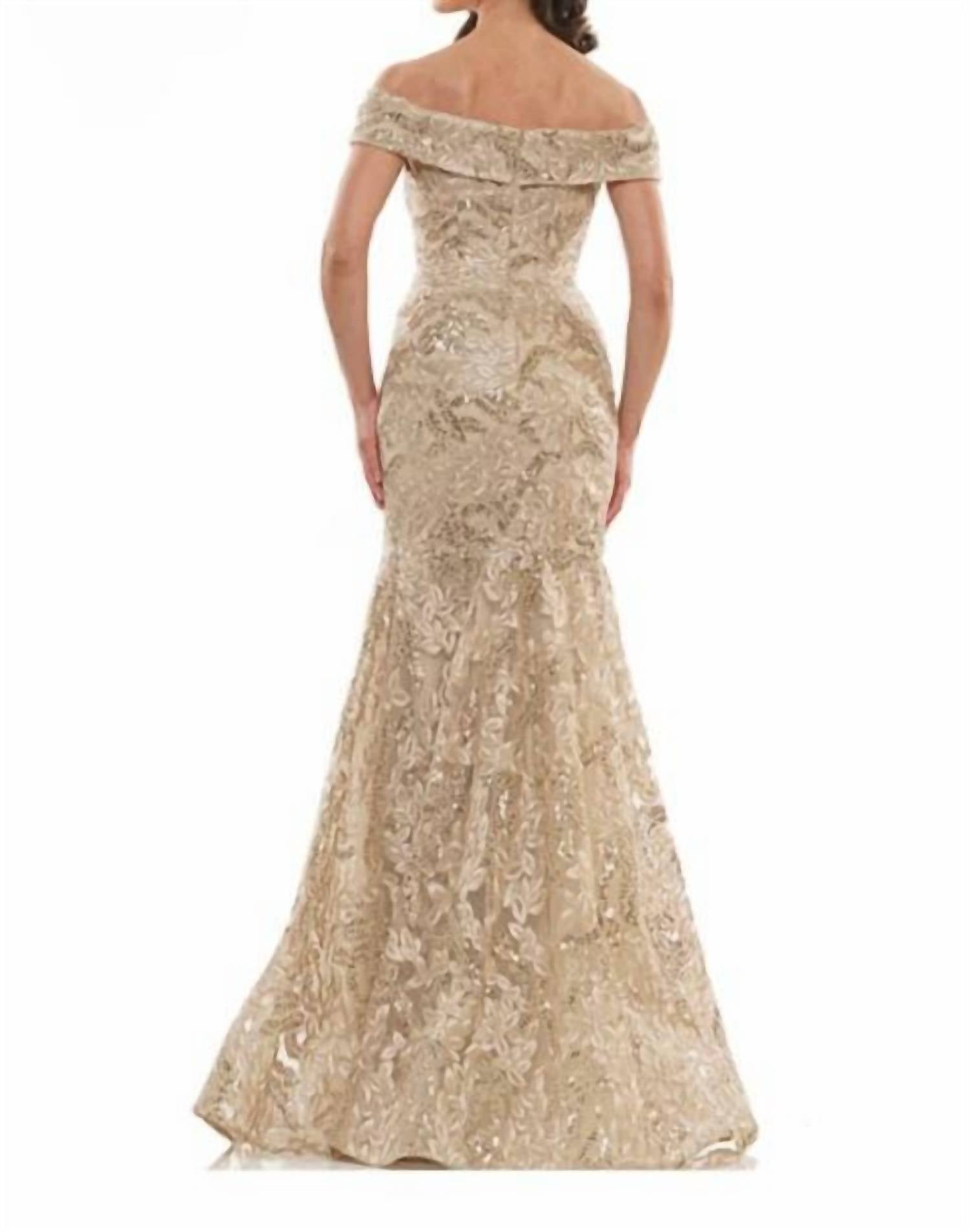 Colors Dress - Embroidered Fit And Flare Gown