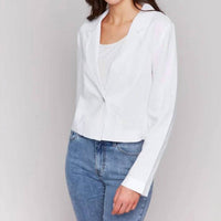 Charlie B - Women's Cropped Linen Blend Blazer
