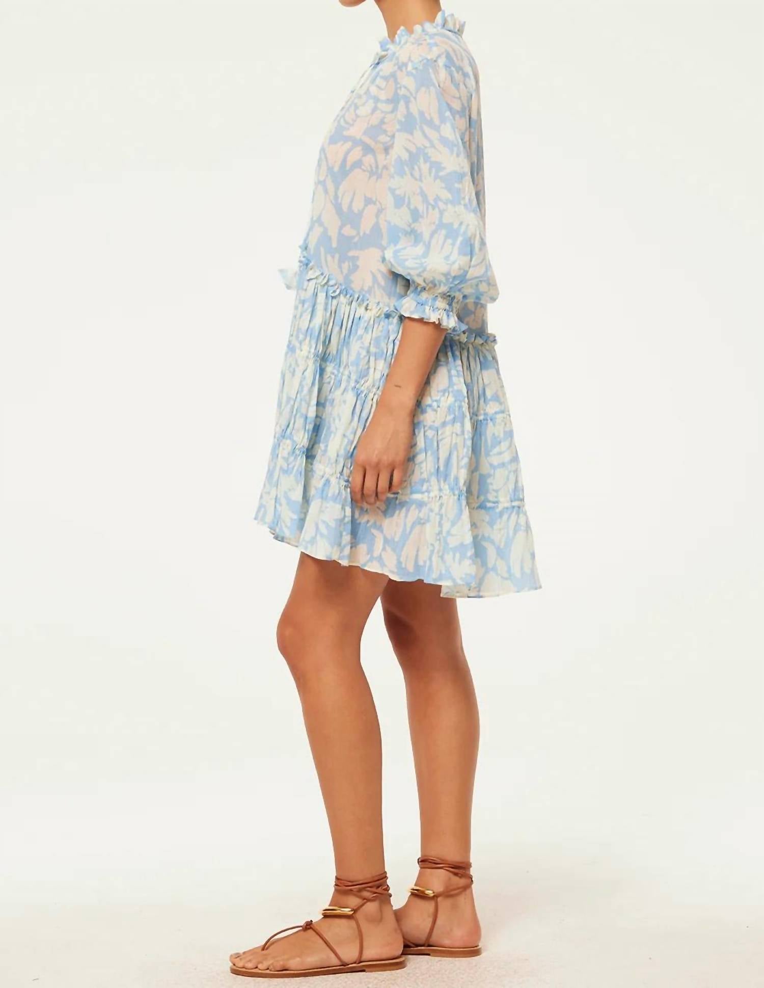 Misa Los Angeles Nita Dress in patmos sky - women's dress - detail view