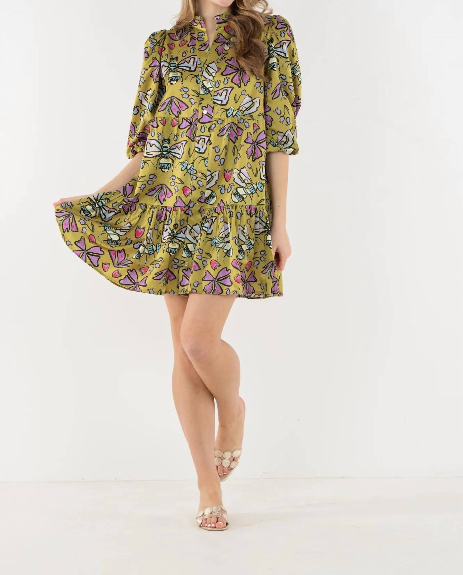 Emily McCarthy Sadie Mini Dress in dutch bee - women's dress - view 4