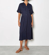 Apricot - Pleated Shirt Midi Dress - Plus
