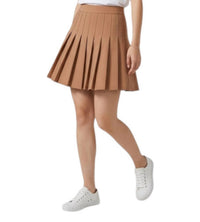 FANTASTIC FAWN Stretch Fabric Pleated Skort in camel - women's skirt