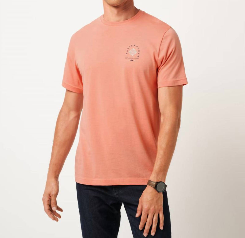 TravisMathew Deco Short Sleeve Tee in terracotta - men's t-shirt