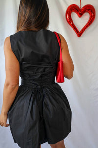 Bailey Rose - Lace Up Back Puff Skirt Mini Dress