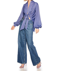 Susana Monaco - Matte Satin Tie Blouse