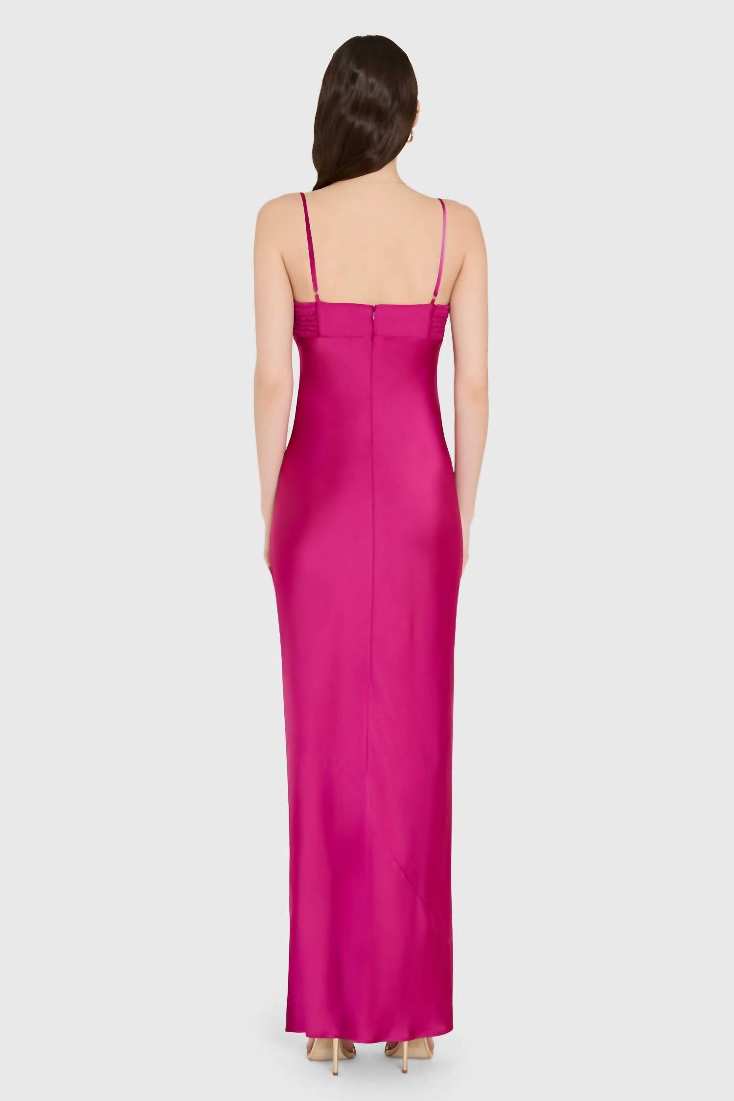 Amanda Uprichard Ira Maxi Dress in pink - women's dress - alternate view