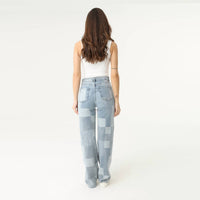 Soulofmu - Women's Patchwork High Waisted Jean