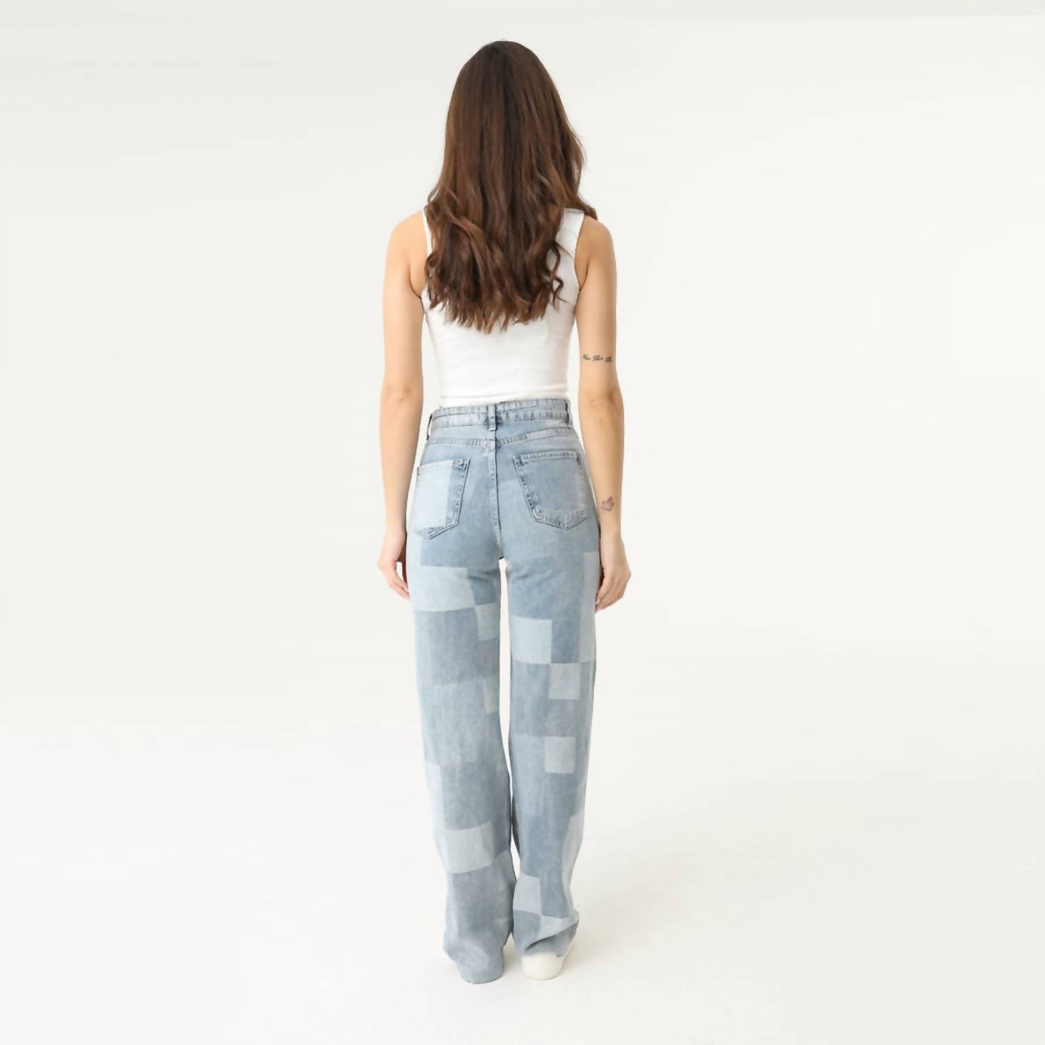 Soulofmu - Women's Patchwork High Waisted Jean