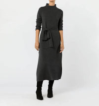 Ann Mashburn Lindsey Midi Dress in charcoal 1 - women's dress