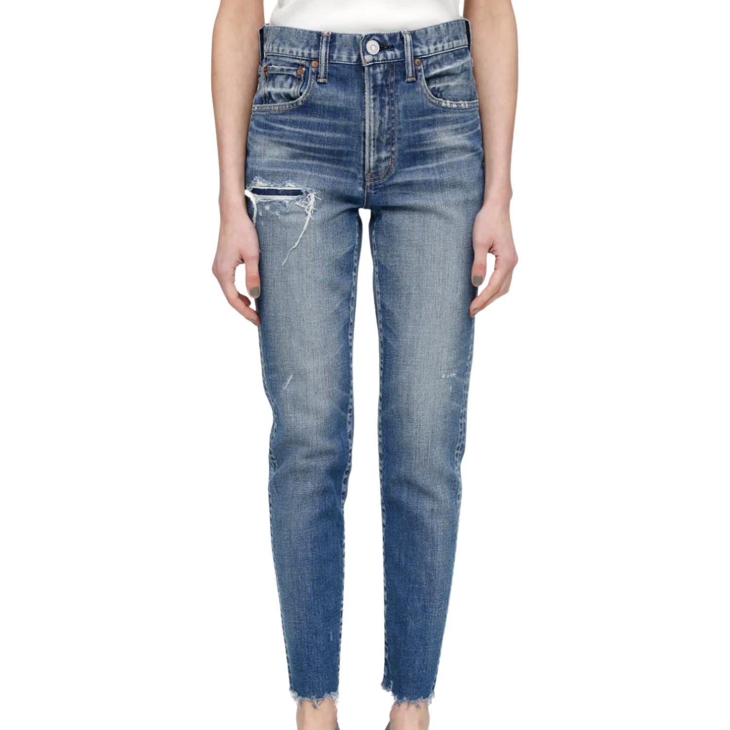Moussy Hammond Skinny Hi Jean in blue - women's jeans