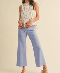 &Merci - High Waist Cropped Wide Leg Pants