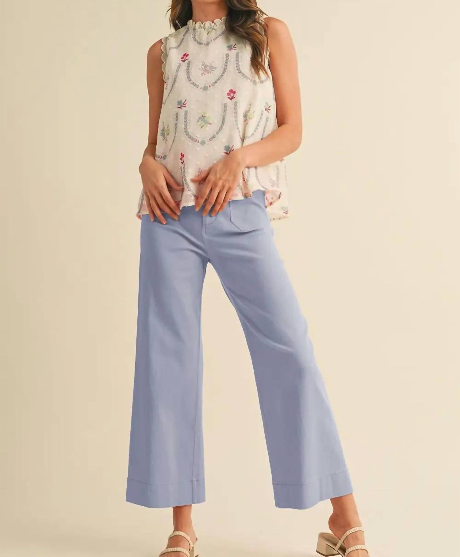 &Merci - High Waist Cropped Wide Leg Pants