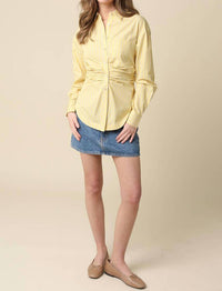 Olivaceous - Claire Ruched Front Button-Up Shirt