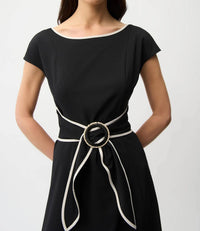Joseph Ribkoff - Buckle Detail Fit And Flare Dress