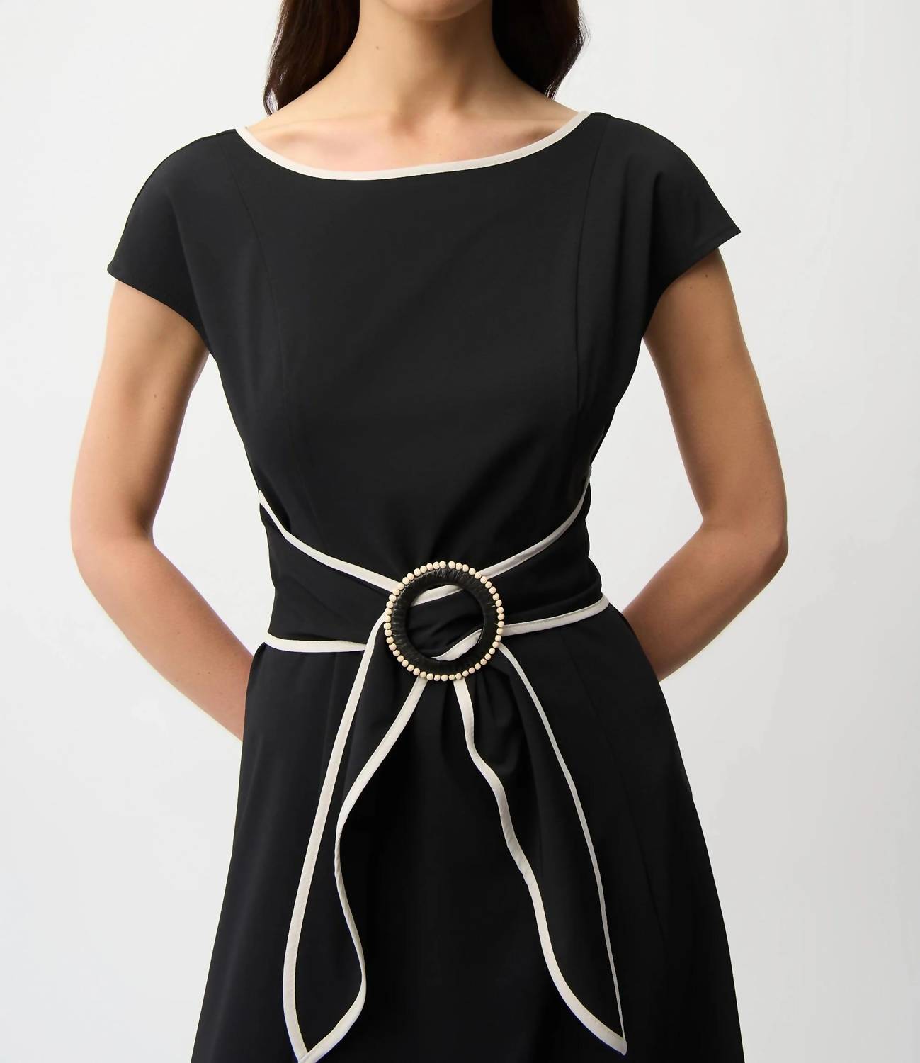 Joseph Ribkoff - Buckle Detail Fit And Flare Dress