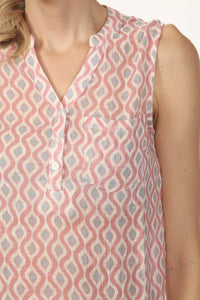 Charlie B - Printed Gauze Sleeveless Shirt