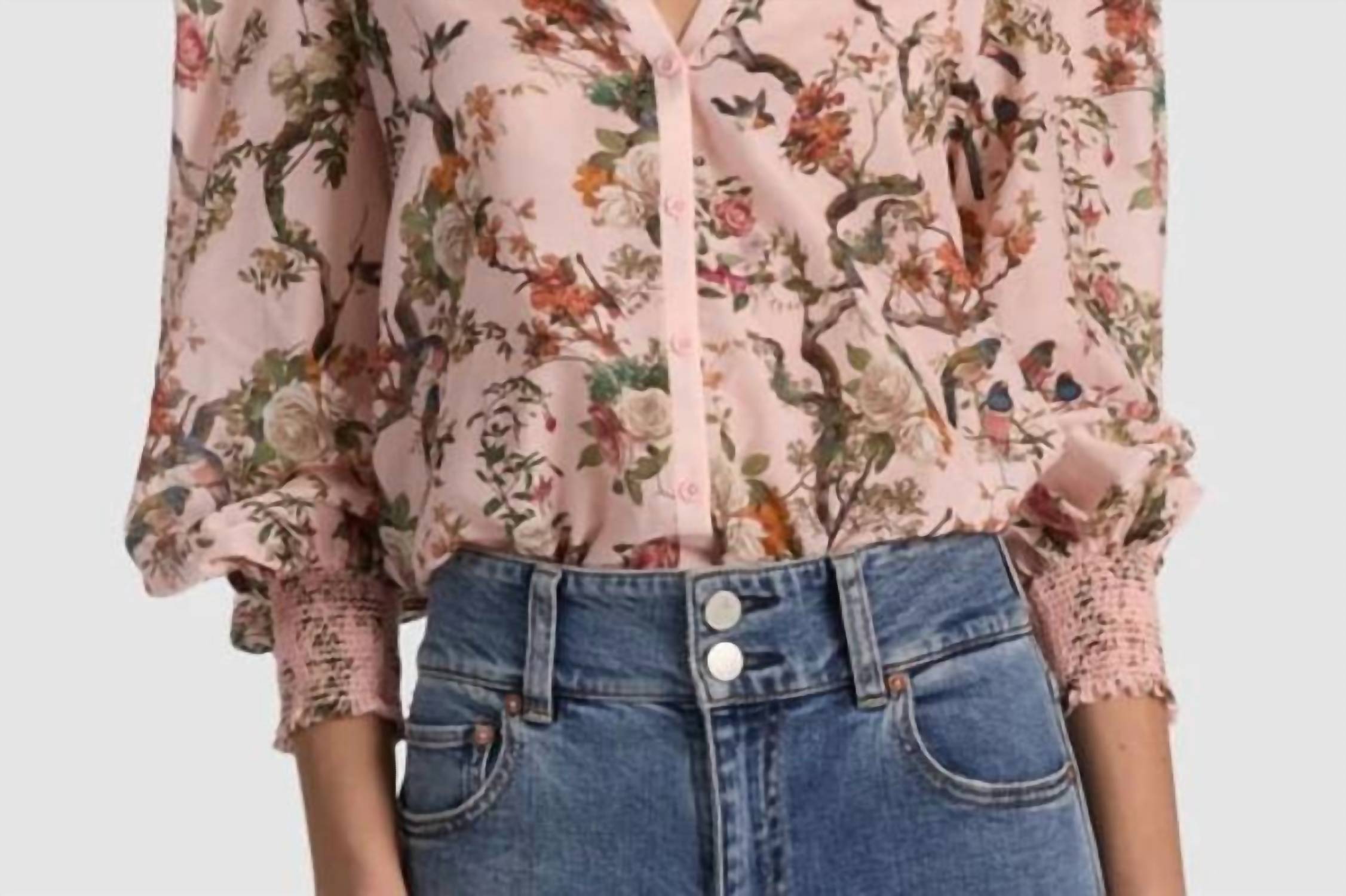 Alice + Olivia - Charis Long Sleeve Button Down Blouse