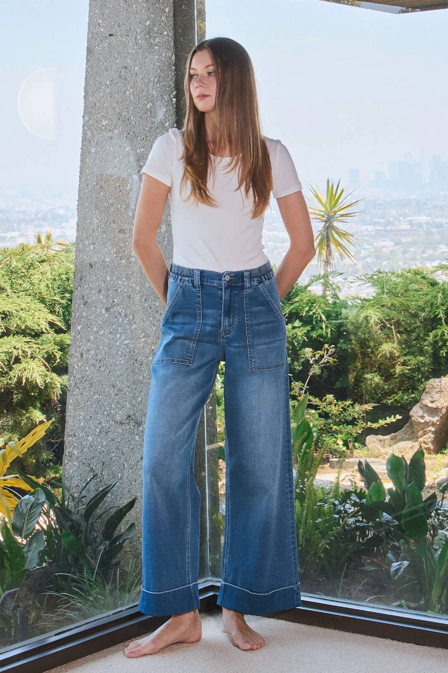 Vervet By Flying Monkey - High Rise Cuffed Baggy Jean
