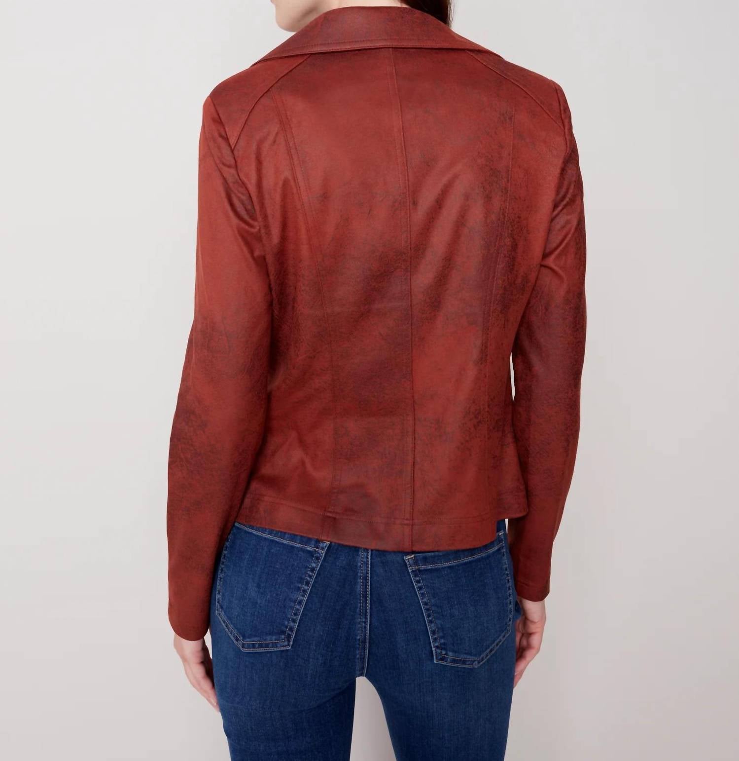 CHARLIE B Moto Jacket in cinnamon - women's jacket - view 4