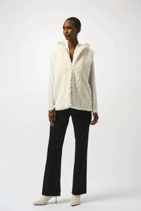 Joseph Ribkoff - Faux Fur Textured Stripe Vest