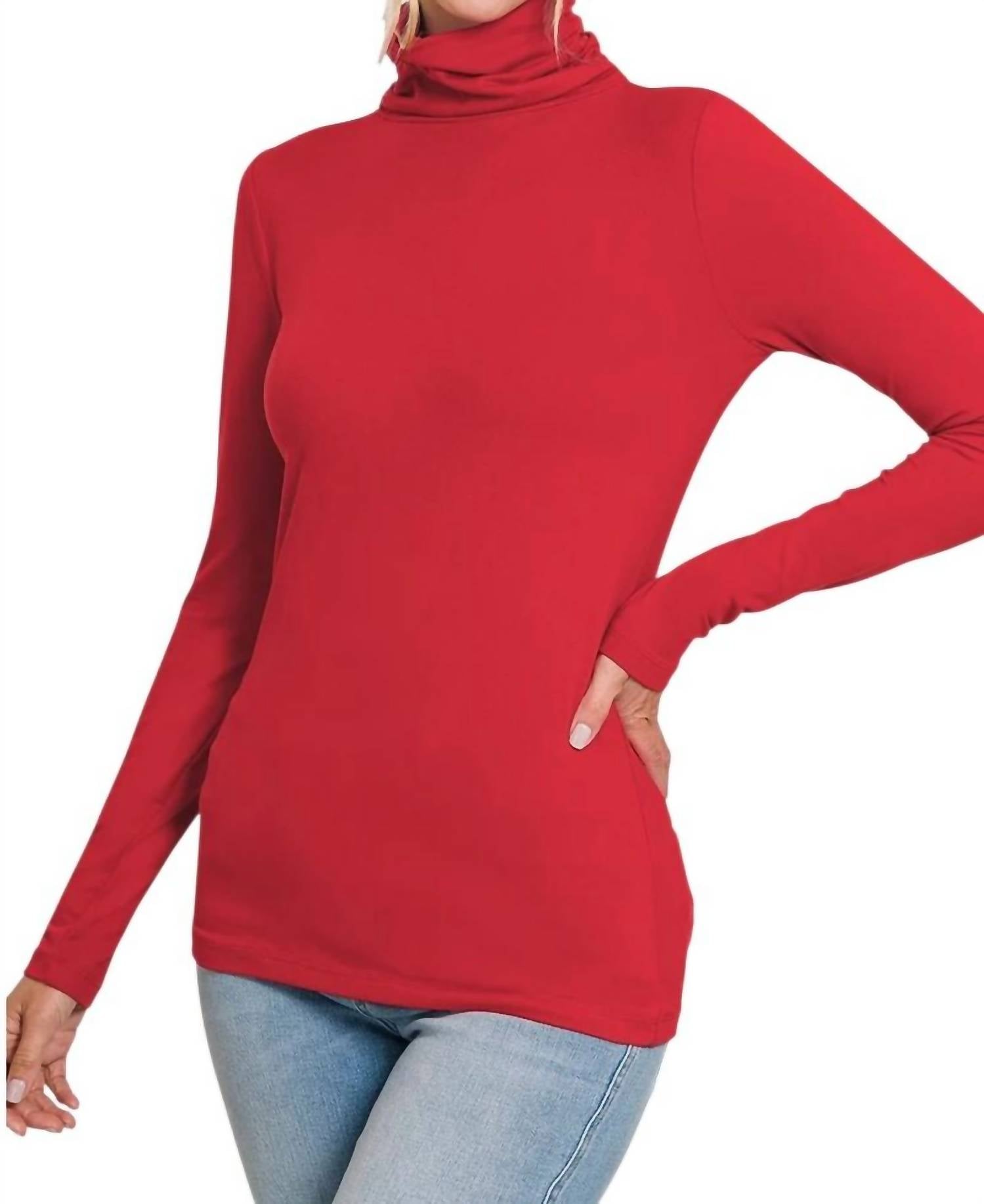 Zenana - Premium Microfiber Mock Neck Top
