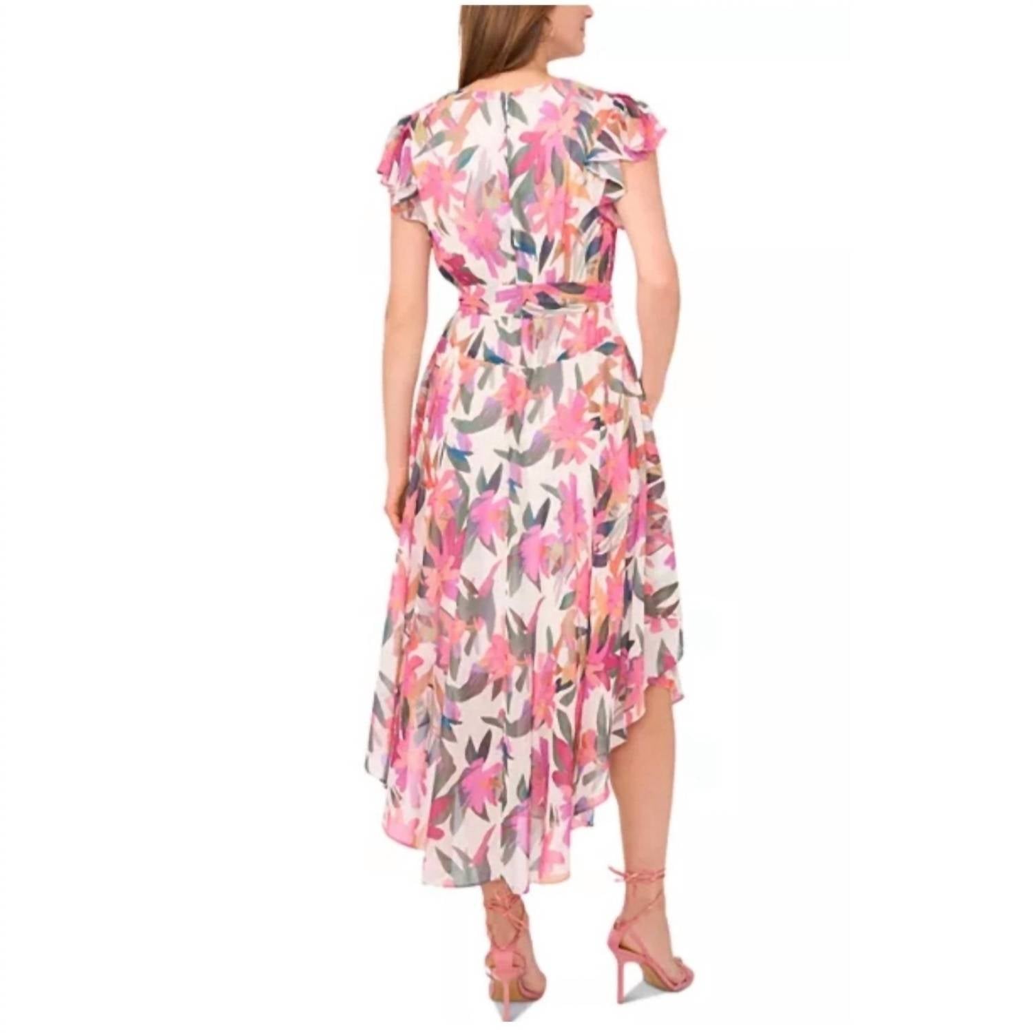 Vince Camuto - V-neck Floral Dress