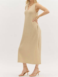 entro Textured Knit Midi Dress in taupe - women's dress - view 4