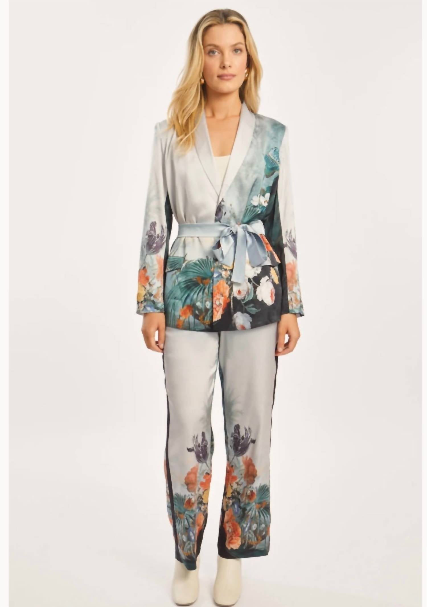 Caballero - Max Floral Bottom Straight Leg Pant