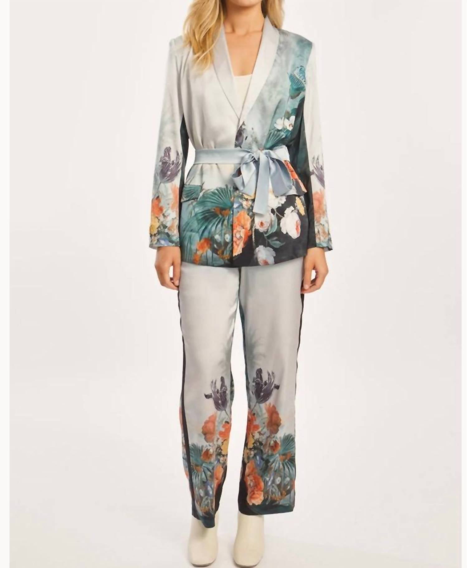 Caballero - Max Floral Bottom Straight Leg Pant