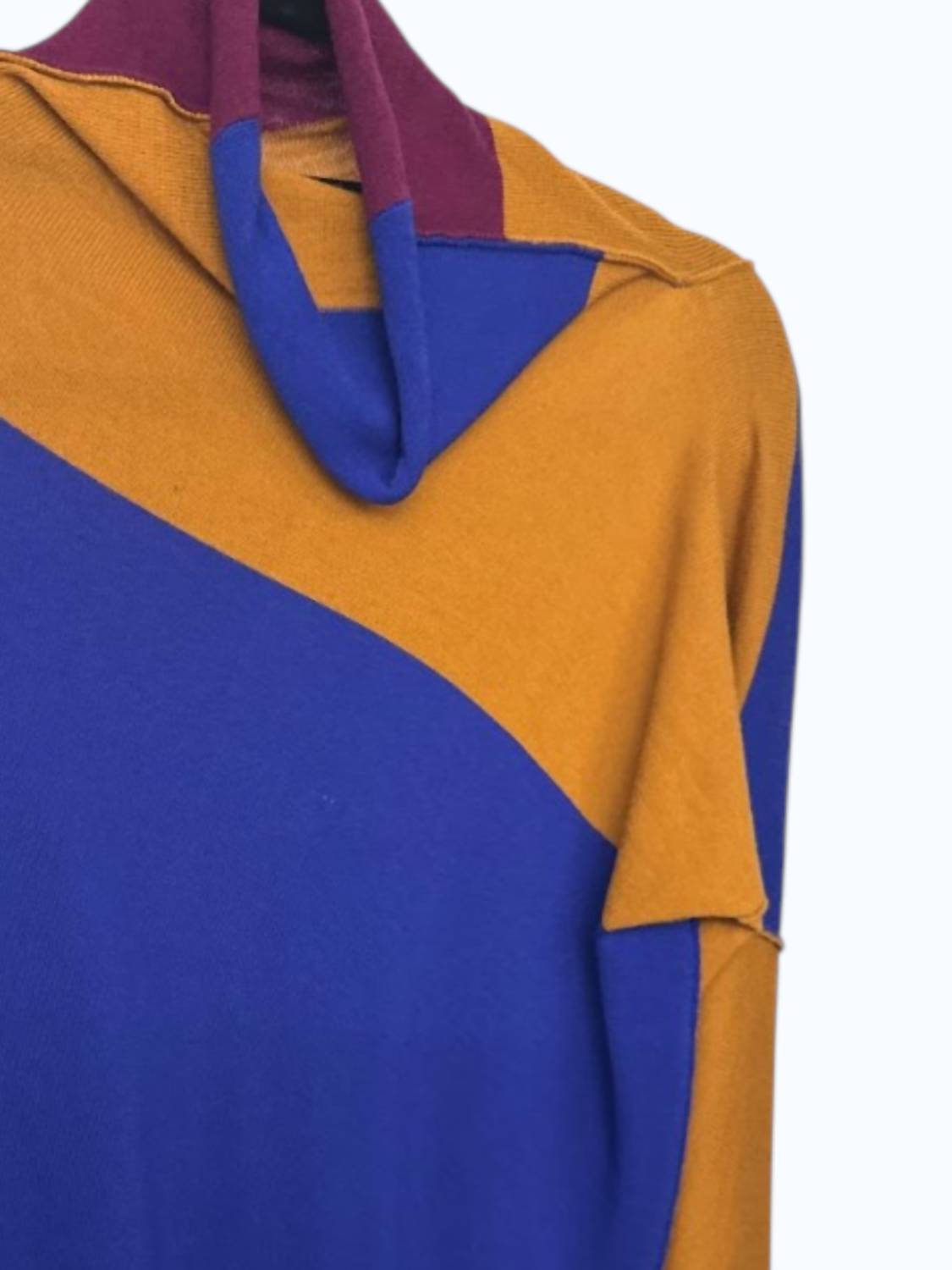 Pier Antonio Gaspari Women's Knit Roll Neck Colorful Top in blue yellow purple - women's sweater