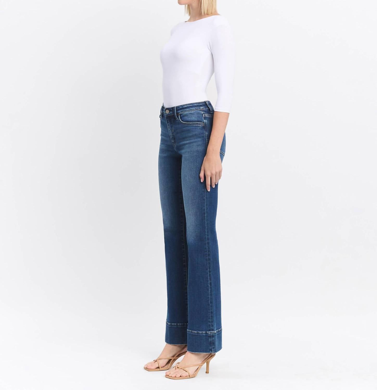 Vervet By Flying Monkey - HIGH RISE TROUSER HEM BOOTCUT JEANS
