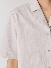 Eileen Fisher - Notch Collar Short Sleeve Shirt