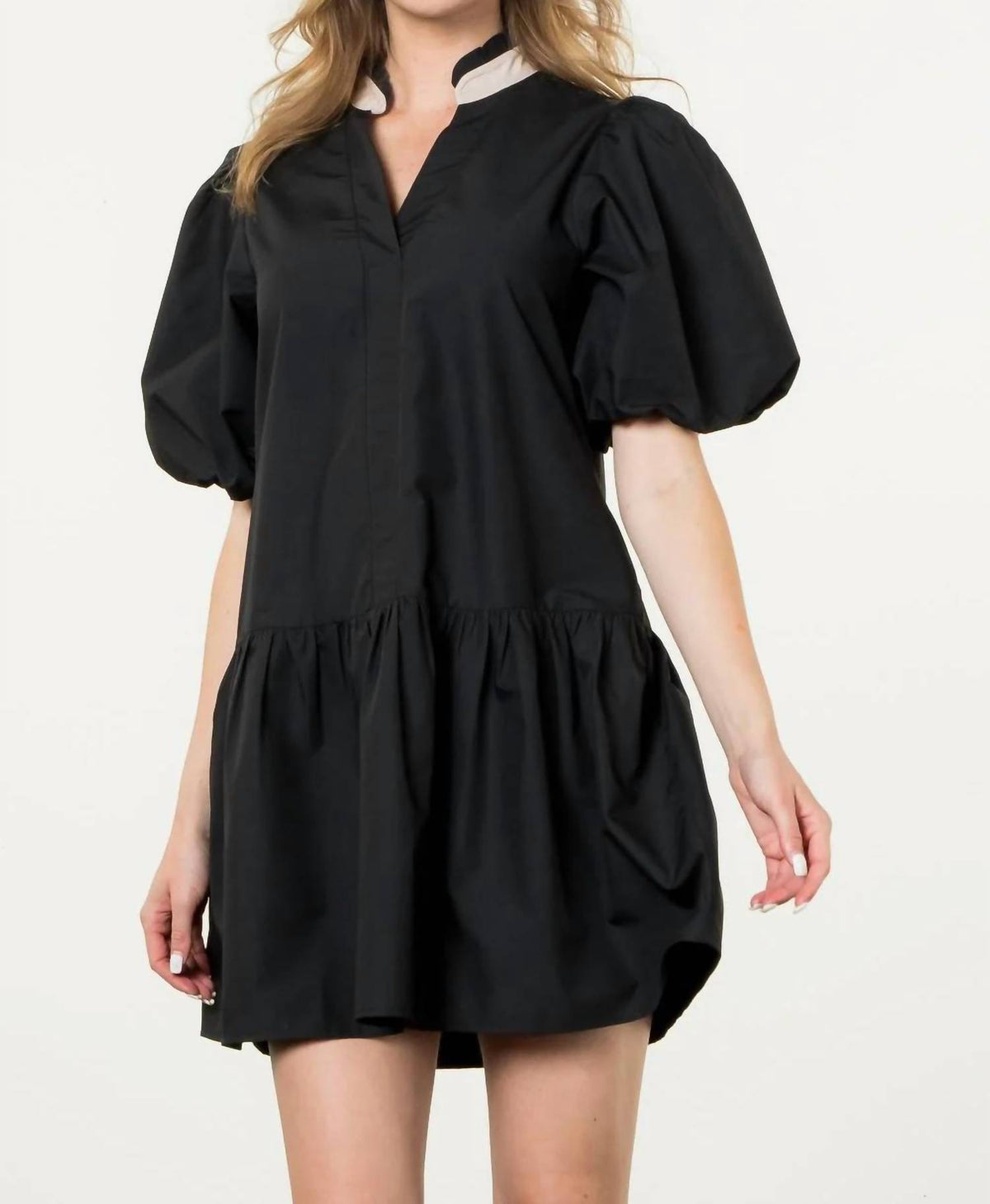 Thml - Puff Sleeve V-neck Dress