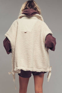 Urban Daizy - Women's Oversized Sherpa Fleece Boho Western Layering Vest
