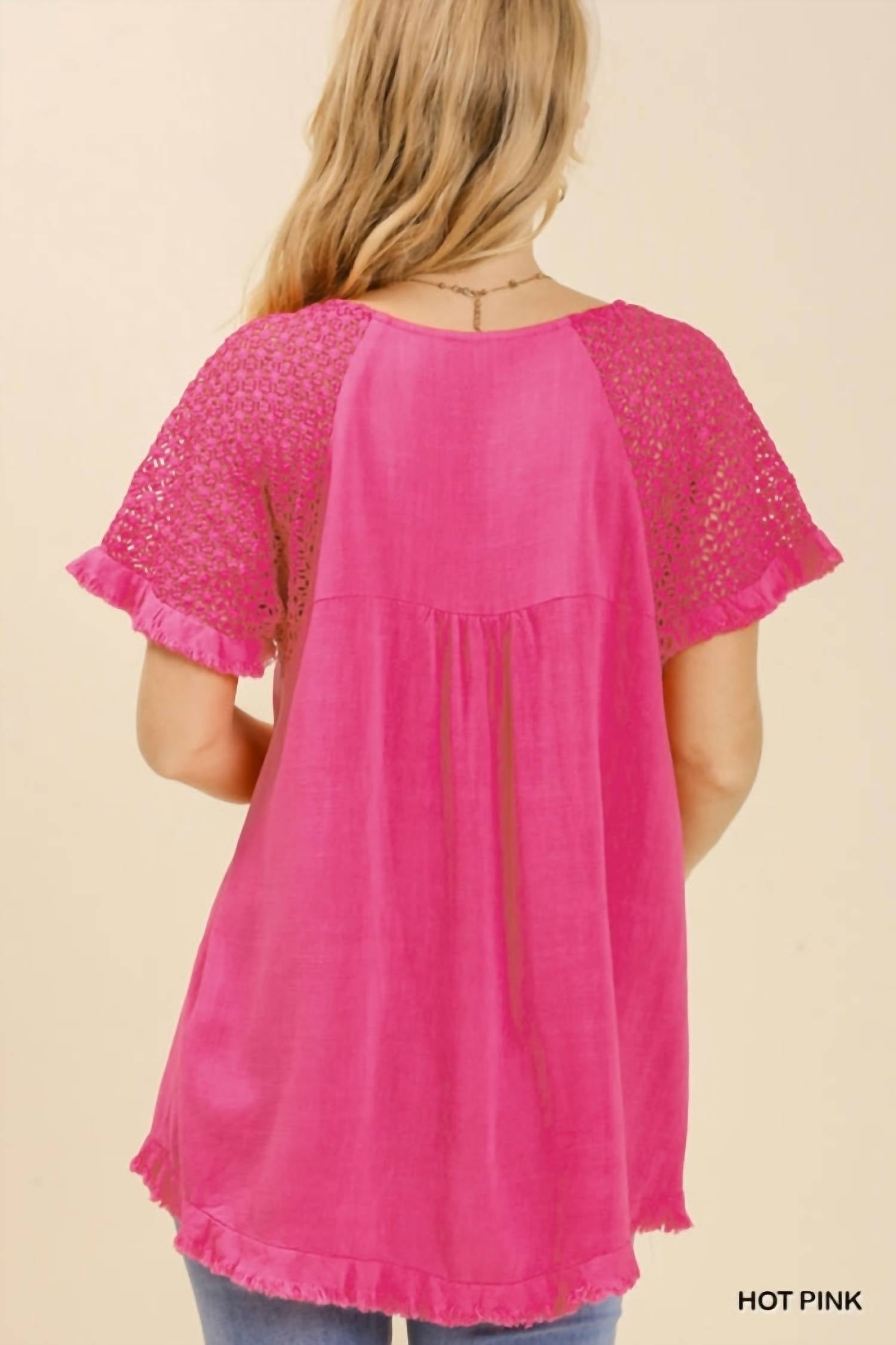 Umgee - Crochet Detail Fringe Top