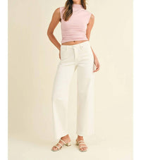 Just Black Denim - Mid Rise Slim Wide Leg Pants