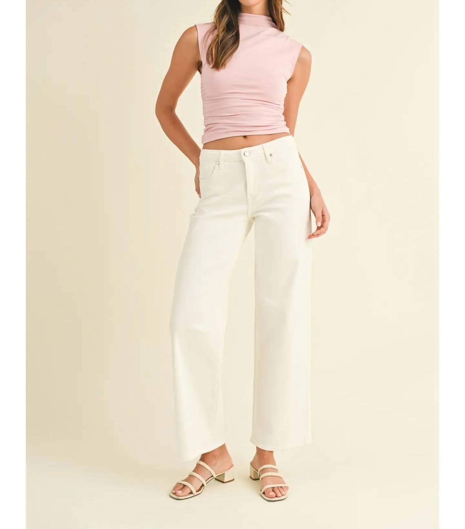 Just Black Denim - Mid Rise Slim Wide Leg Pants