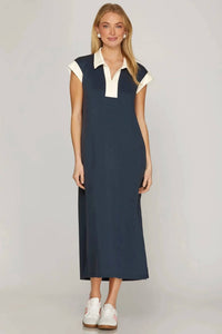 She + Sky - Drop Shoulder Midi Dress